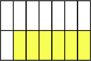 Yellow Rectangle Fraction 6:14