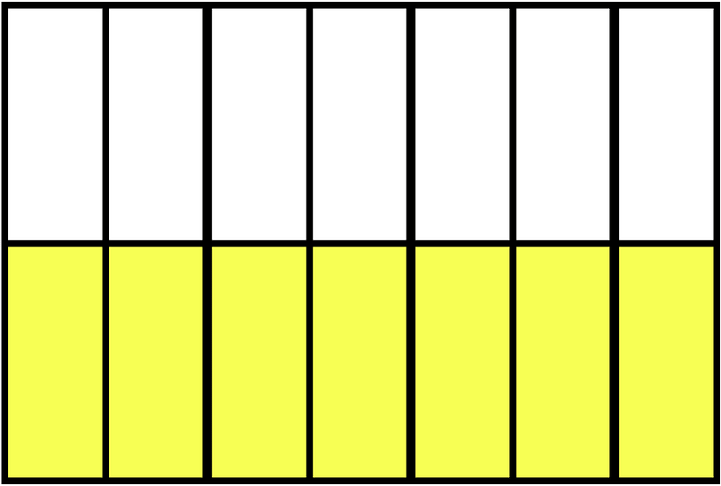 Yellow Rectangle Fraction 7:14