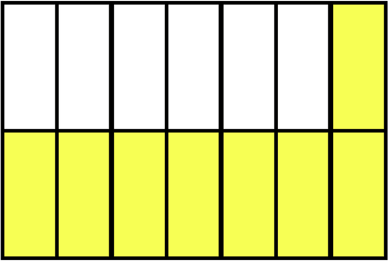 Yellow Rectangle Fraction 8:14