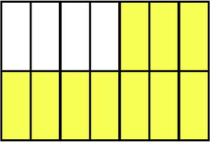Yellow Rectangle Fraction 10:14