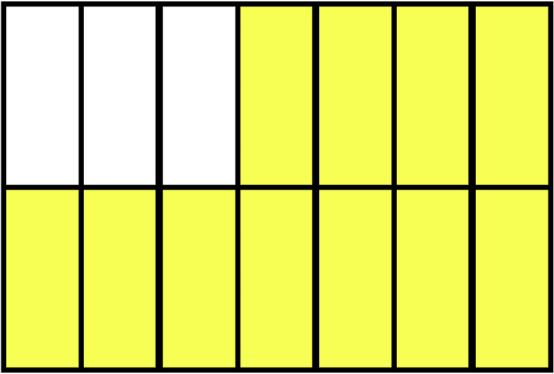 Yellow Rectangle Fraction 11:14