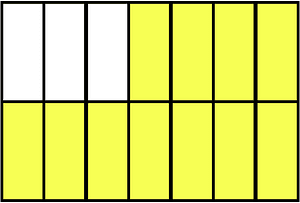 Yellow Rectangle Fraction 11:14
