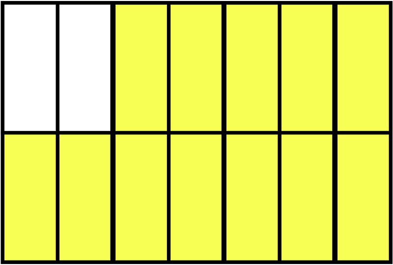 Yellow Rectangle Fraction 12:14