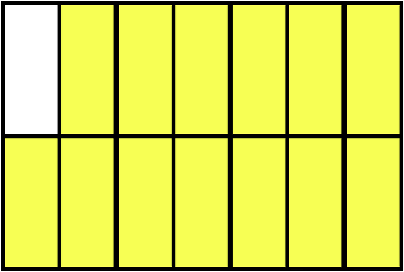 Yellow Rectangle Fraction 13:14