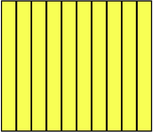 Yellow Rectangle Fraction 10:10