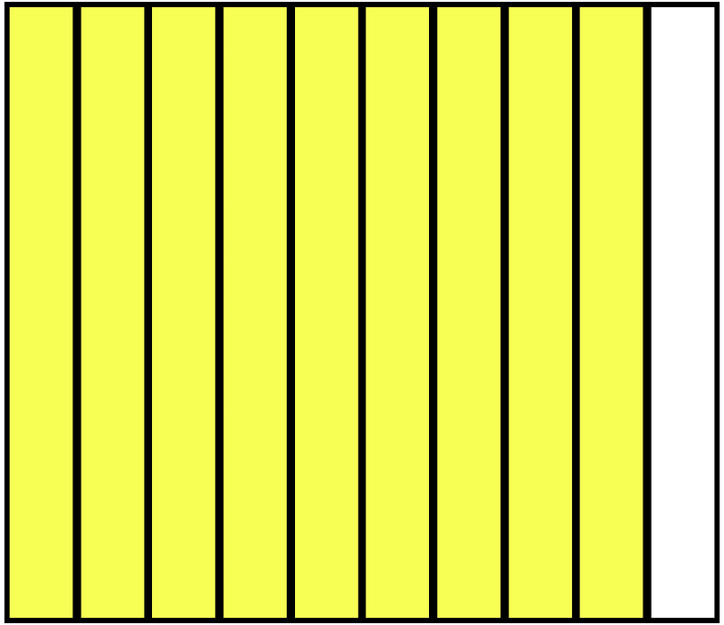 Yellow Rectangle Fraction 9:10
