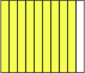 Yellow Rectangle Fraction 9:10