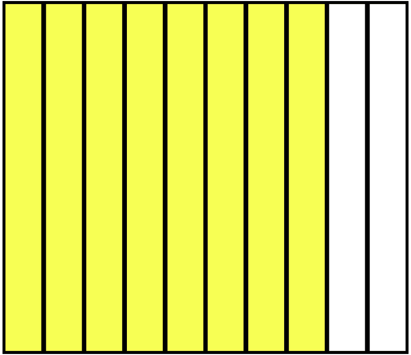 Yellow Rectangle Fraction 8:10
