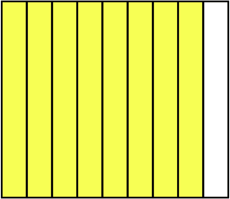 Yellow Rectangle Fraction 8:9