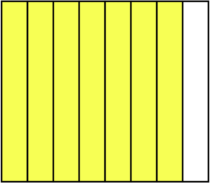 Yellow Rectangle Fraction 7:8