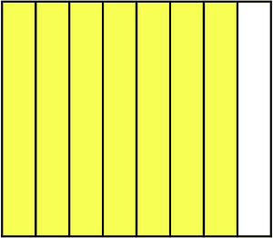 Yellow Rectangle Fraction 7:8