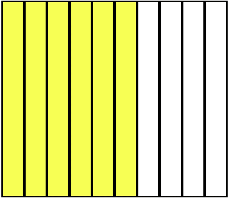 Yellow Rectangle Fraction 6:10