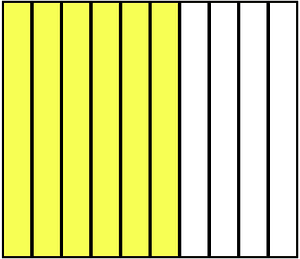 Yellow Rectangle Fraction 6:10