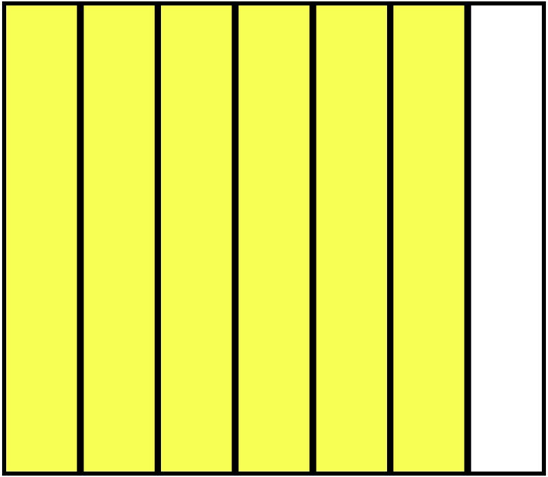 Yellow Rectangle Fraction 6:7