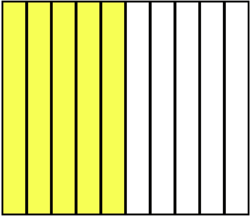 Yellow Rectangle Fraction 5:10