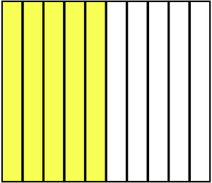Yellow Rectangle Fraction 5:10