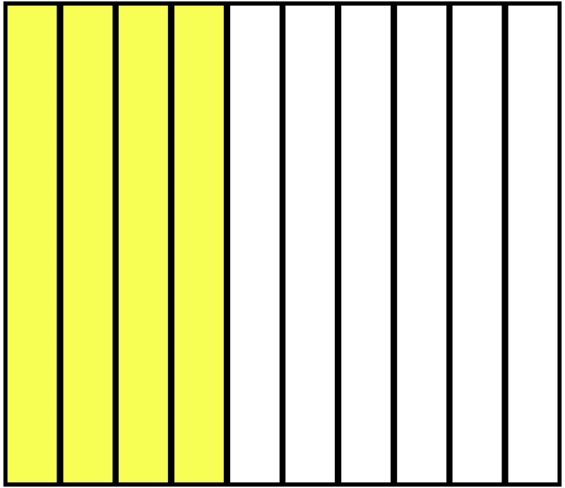 Yellow Rectangle Fraction 4:10