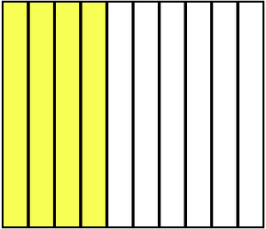 Yellow Rectangle Fraction 4:10