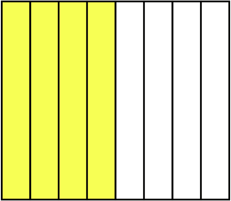 Yellow Rectangle Fraction 4:8