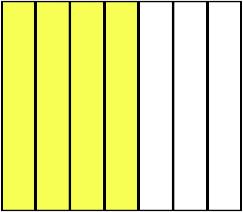 Yellow Rectangle Fraction 4:7