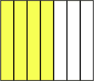 Yellow Rectangle Fraction 4:7