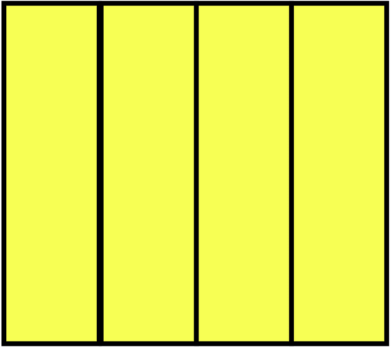 Yellow Rectangle Fraction 4:4