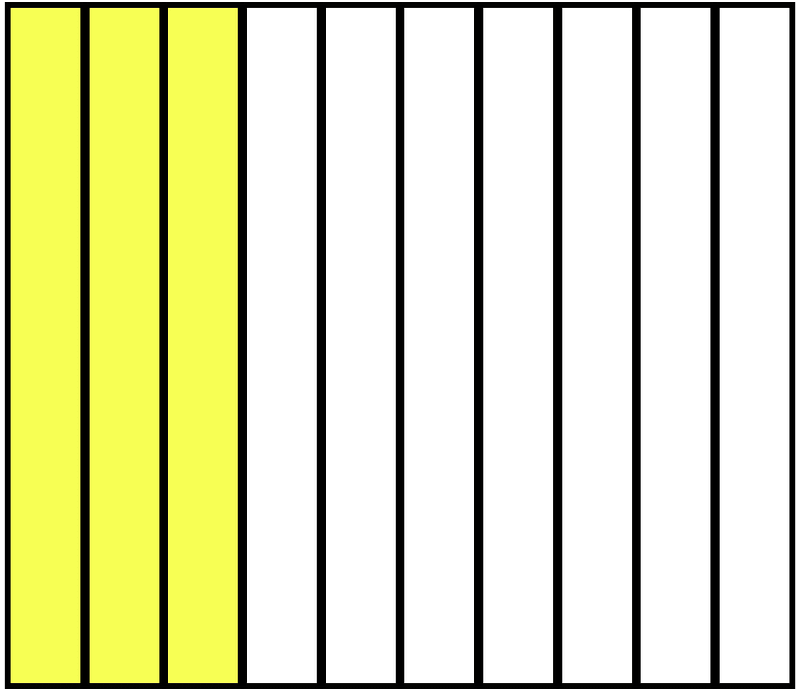 Yellow Rectangle Fraction 3:10