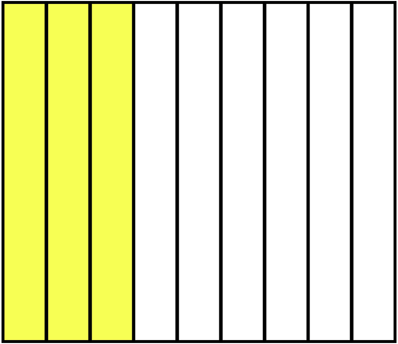 Yellow Rectangle Fraction 3:9