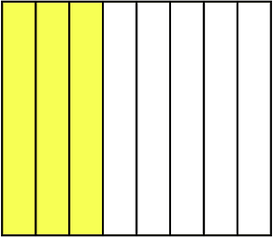 Yellow Rectangle Fraction 3:8