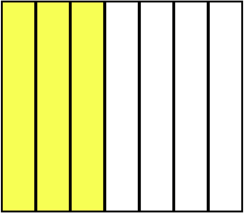Yellow Rectangle Fraction 3:7