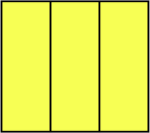 Yellow Rectangle Fraction 3:3