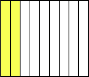 Yellow Rectangle Fraction 2:9