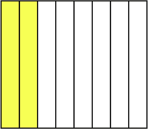Yellow Rectangle Fraction 2:8
