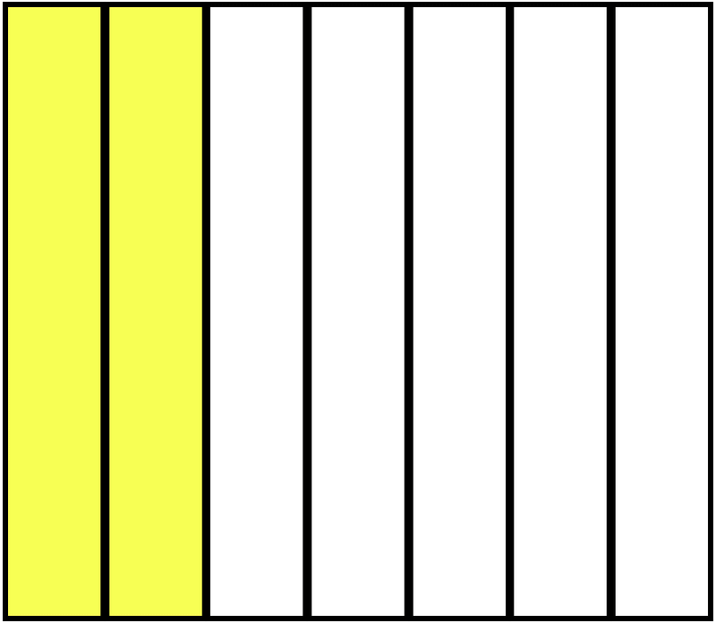 Yellow Rectangle Fraction 2:7