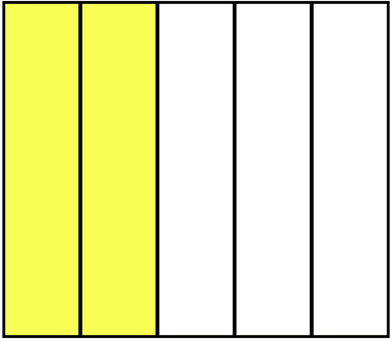 Yellow Rectangle Fraction 2:5