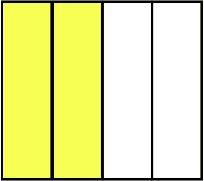 Yellow Rectangle Fraction 2:4