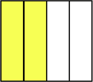 Yellow Rectangle Fraction 2:4