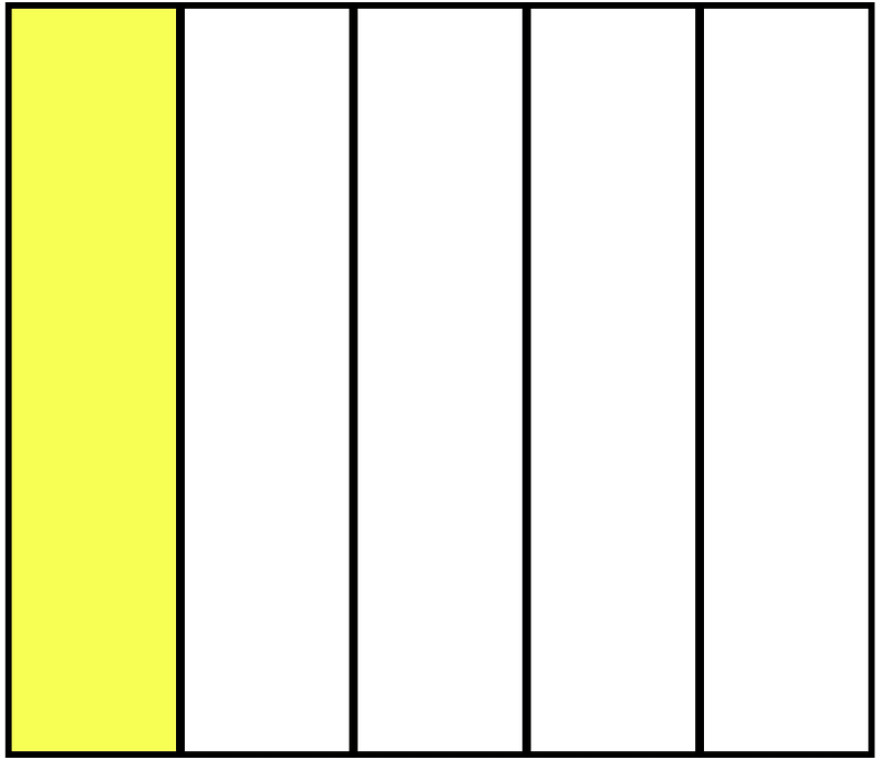 Yellow Rectangle Fraction 1:5
