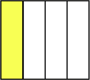 Yellow Rectangle Fraction 1:4