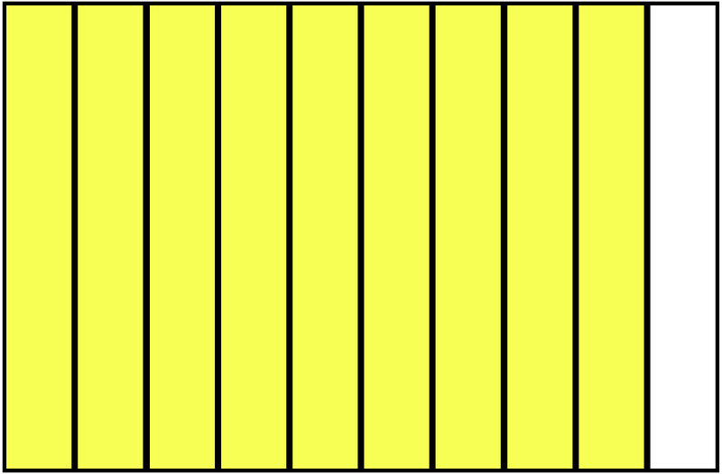 Yellow Rectangle Fraction 9:10