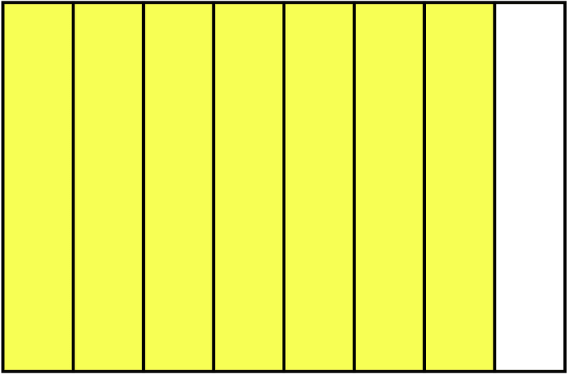 Yellow Rectangle Fraction 7:8