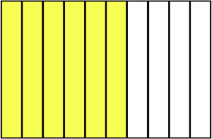 Yellow Rectangle Fraction 6:10