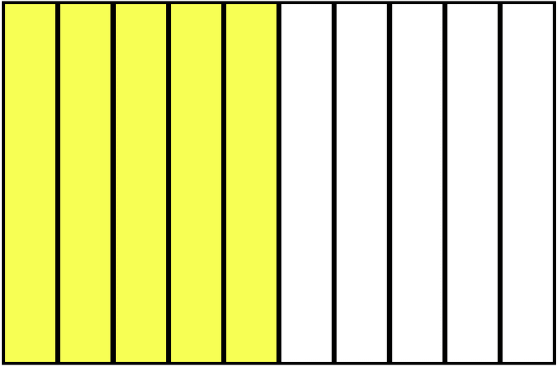 Yellow Rectangle Fraction 5:10