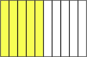 Yellow Rectangle Fraction 5:10