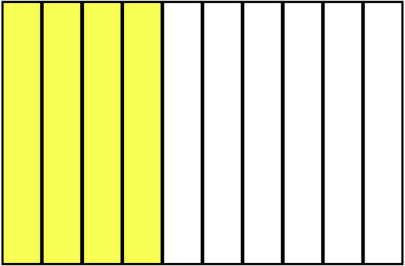 Yellow Rectangle Fraction 4:10