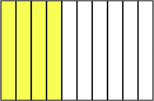 Yellow Rectangle Fraction 4:10