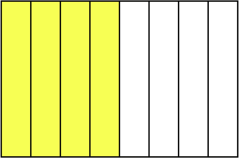 Yellow Rectangle Fraction 4:8