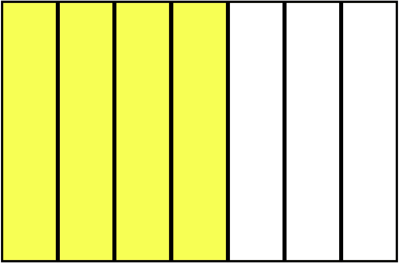 Yellow Rectangle Fraction 4:7