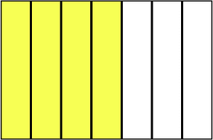 Yellow Rectangle Fraction 4:7