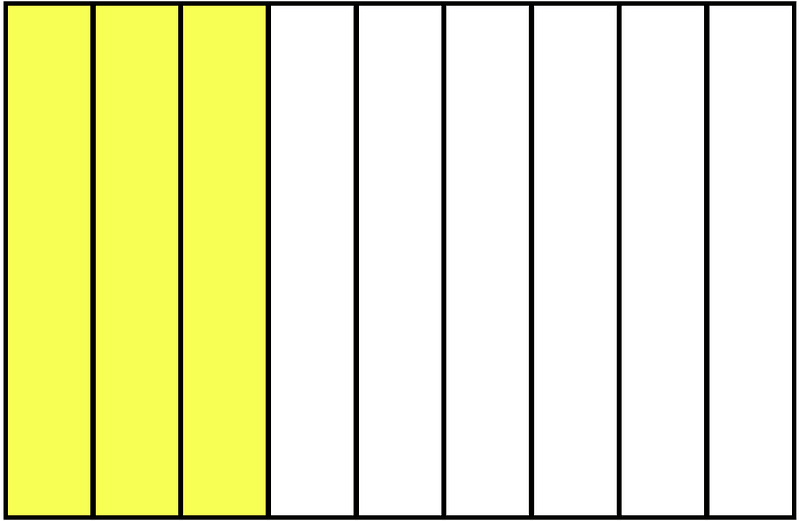 Yellow Rectangle Fraction 3:9
